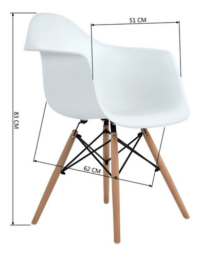 Imagen 4 de 7 de Set De 2 Silla De Comedor Home Office Kohler Eames Blanca