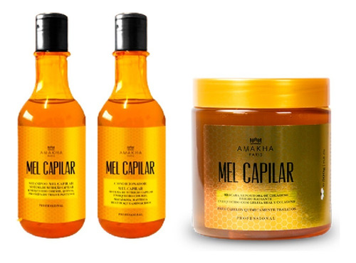 Kit De Miel Capilar Shampoo+ Pote De Miel + Acondicionador