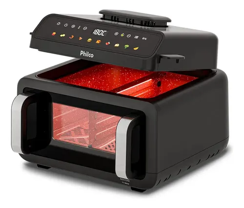 Air Fryer Barbecue Philco 11l 10em1 Visor Glass 1900w Turbo