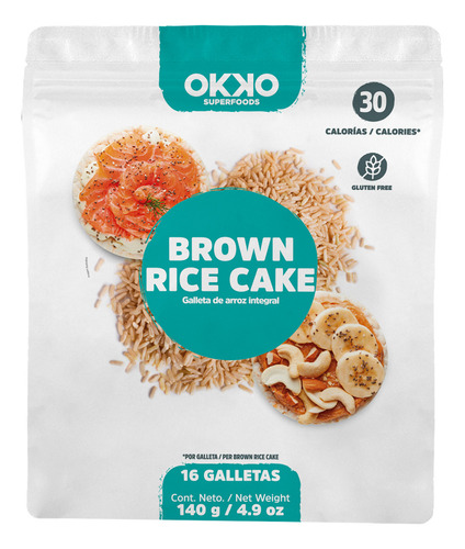 Rice Cakes Integrales 140g Caja C/ 20 Pzas Okko