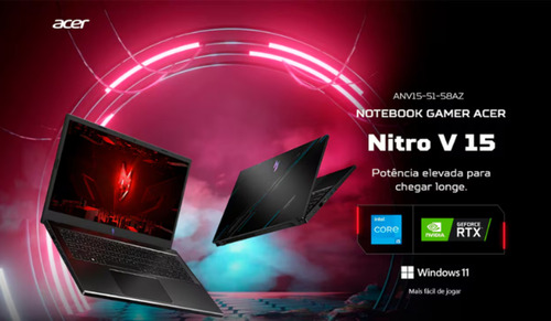 Notebook Acer Nitro V15 ANV15-51-58AZ Core I5-13420h 8gb 512gb Rtx 3050 Cor Preto - Excelente (Recondicionado)