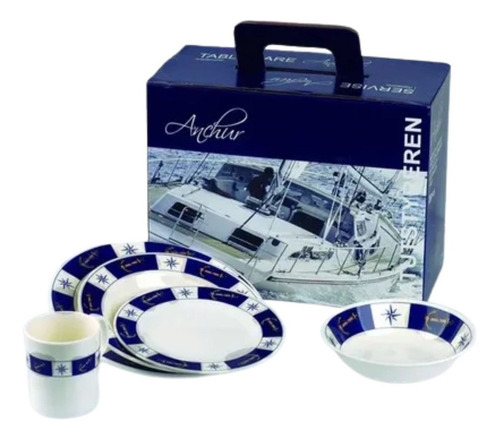 Jogo De Jantar 20 Peças Em Melamina De Alta Resistência Cor Branco Liso