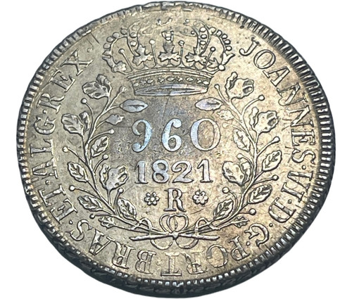 Moeda Prata 960 Réis 1821 Rio Var Cr 3a Chile Ind. 1817 F. J