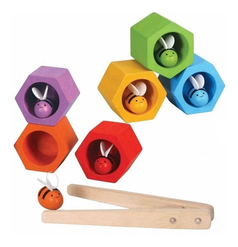 Set Abejas En Colmena Arcoíris- Didáctico Plantoys 