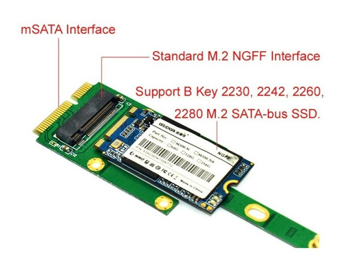 Adaptador Msata A M.2 Ngff M.2 Sata-bus Ssd Key B A Msata
