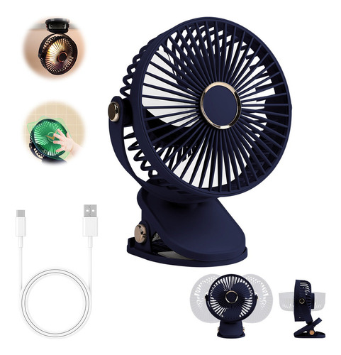 S Ventilador De Escritorio Con Luz 5 Velocidades Diámetro