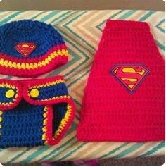 Tejido Bebe Niño Niña Conjunto Disfraz Superman Mujer Maravi