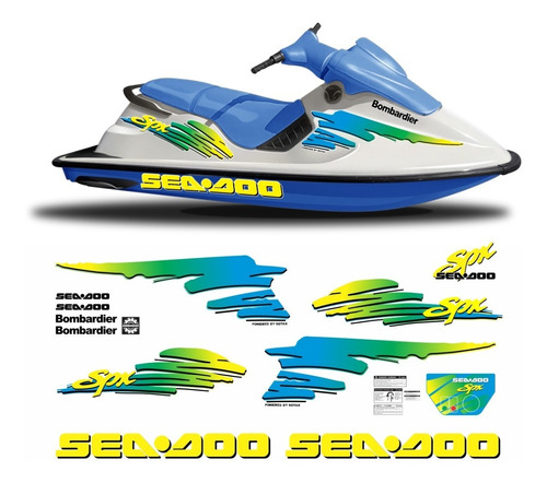 Kit Adesivos Emblema Seadoo Sea Doo Spx 1994 Jetski Sd52
