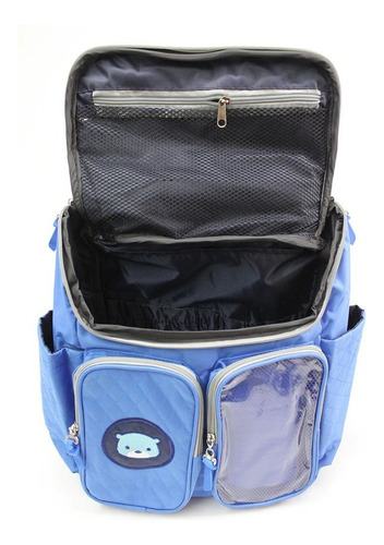Pañalera Mochila Azul Capitonada Con Cambiador Ejecutiva New