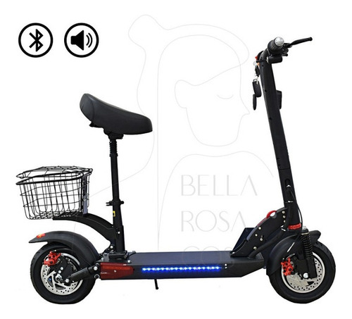 Scooter Electrico Asiento Bluetooth Musica Plegable 350w