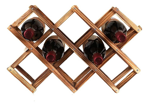 Botellero De Madera Para Botellas De Vino Plegable