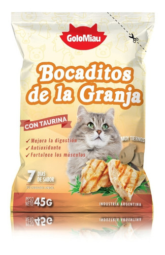 Golomiau Gatos Bocaditos De La Granja Por 45grs X5 Unidades