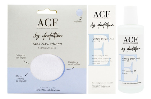 Acf Dadatina Tónico Exfoliante + Pads Reutilizables 6c