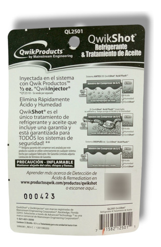 Ql2501 Qwikproducts Removedor De Acido Y Humedad Qwikshot