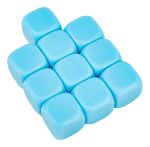 3 X 10 Cubos De Dados En De 16 Mm, Dados Redondeados De Azul