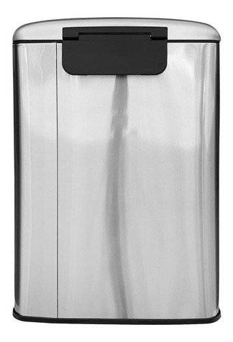 Bote De Basura Acero Inoxidable 50l Con Pedal Y Tapa Color Gris