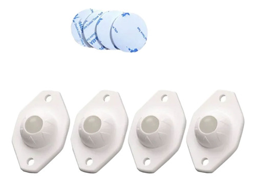 4 Ruedas Adhesivas De Nylon Para Mueble Rueda Giratoria 360 