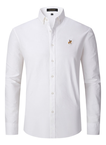 N Camisa Cómoda De Manga Larga Informal Ajustada Para Hombre