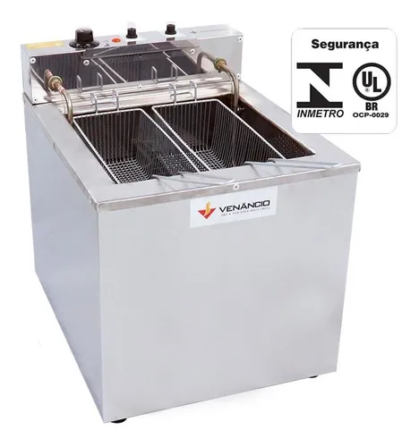Fritadeira industrial elétrica Venâncio SFAO4 23L aço inoxidável 220V