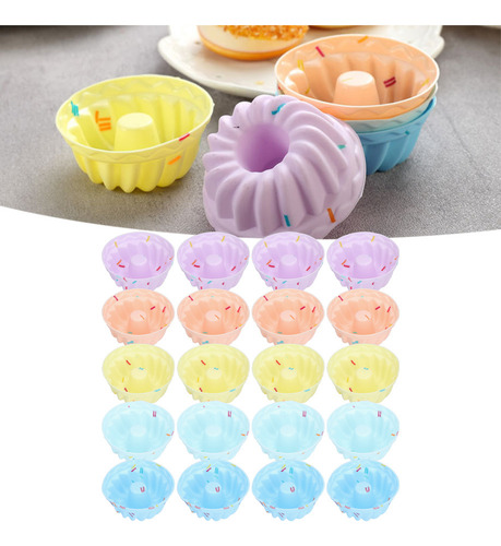 Moldes Pequeños De Silicona Para Hornear Magdalenas, 20 Unid