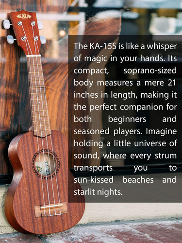 Ukulele Soprano Kala Ka-15s Satin Mahogany Con Bundle De