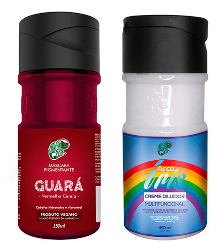  Kit Guará 150ml E Diluidor Arco Iris 150ml Kamaleão Color Tom Cereja