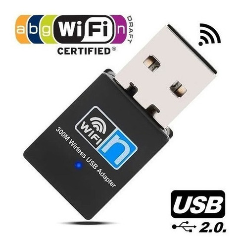 Imagen 3 de 3 de Adaptador Placa De Red Usb Wifi 300mbps