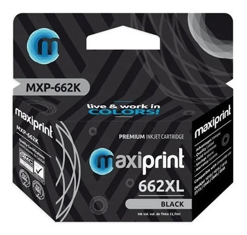 Imagen 1 de 4 de Cartucho Maxiprint Mxp-662k Compatible Hp 662xl Mi