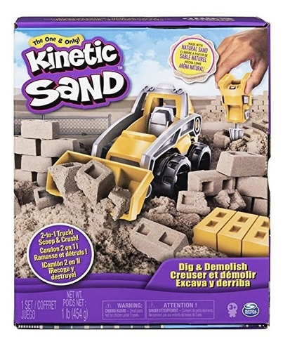 Kinetic Sand Juego De Camión Para Demoler Excavar Con Arena Color Excavar Y Demoler