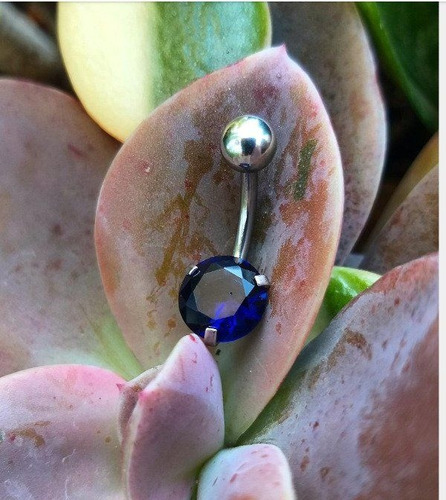 Ombligo Piedra Cubic Azul