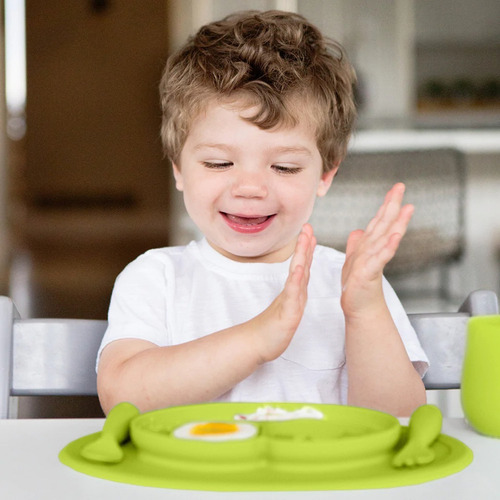 Imagen 4 de 7 de Mini Feeding Ezpz Plato Cuchara Tenedor Silicona Maternelle