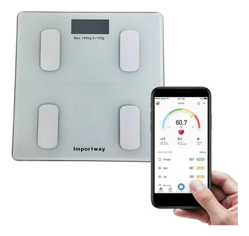 Balança Digital Bioimpedancia Importway Branca Com App