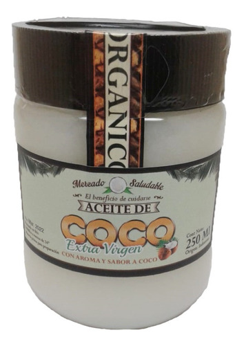 Aceite De Coco Extravirgen 250 Ml Con Aroma Y Sabor Natural 