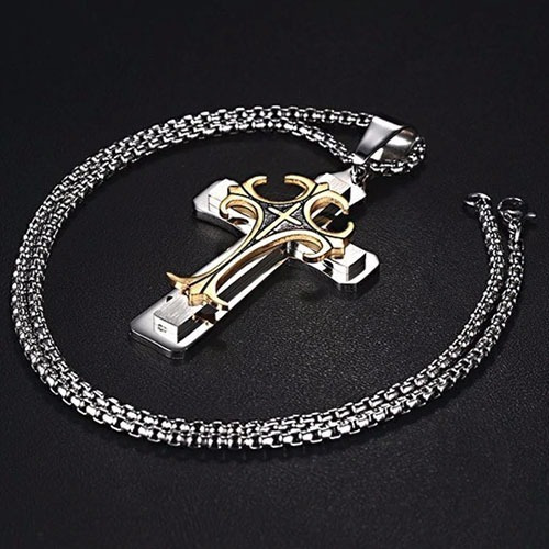Imagem 3 de 5 de Colar Masculino Com Pingente Crucifixo