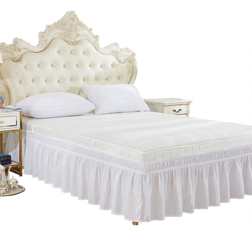 Faldón De Cama Doble De 39 X 75+15 Pulgadas, Elástico De Pol
