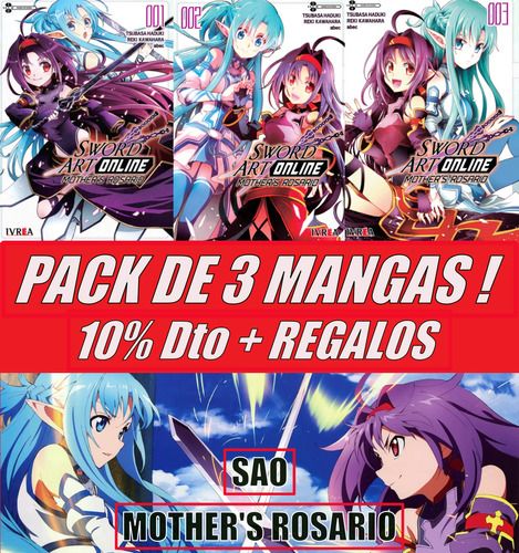 Sword Art Online Mother's Rosario Pack Tomos 1 A 3 / Oferta