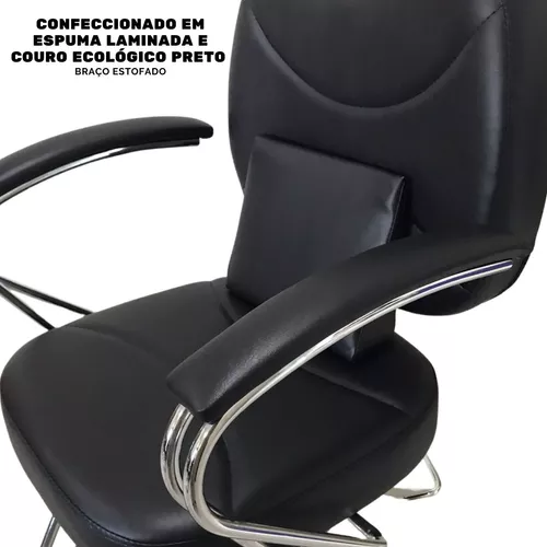 Cadeira De Barbeiro Reforçada Reclinável Preta Base Estrela Cor Preto Tipo  De Encosto Removível
