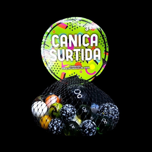 Imagen 2 de 2 de Canica Tamaños Surtidos C/220 Gr