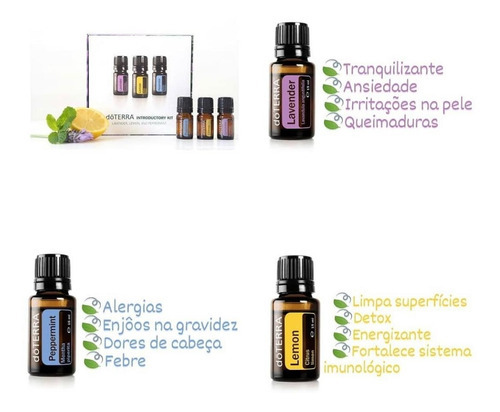 Kit de presentación dōTERRA: 3 aceites esenciales de 5 ml cada uno