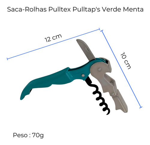 Abridor de sacacorchos Pulltaps de color verde menta de Pulltex