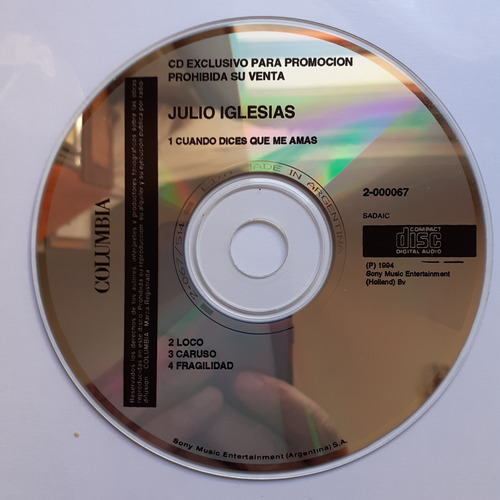 Cd Original - Julio Iglesias (caruso)