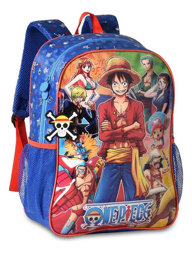 Mochila Escolar Infantil Costas Grande One Piece Anime Luffy