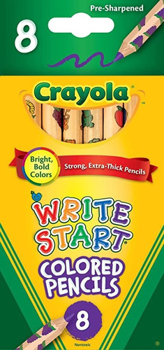 Lápices De Colores Comentario Inicio, 8 Unidades, De Crayo