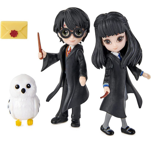 Figuras Harry Potter Harry Y Cho + Mascota Magical Minis