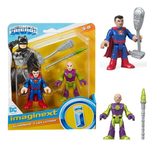 Muñeco Superman & Luthor Dc Super Friends Imaginext Mattel