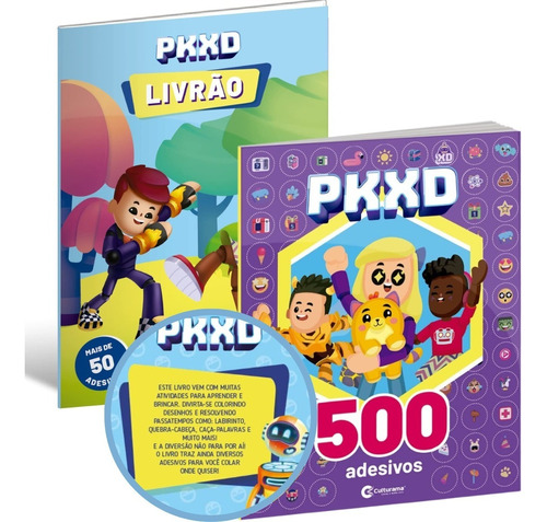 Pkxd Jogo Infantil Kit Com 2 Livros De Atividades E 500 Adesivos Jogo Pk Xd Personagens Para Colorir Diversão Culturama