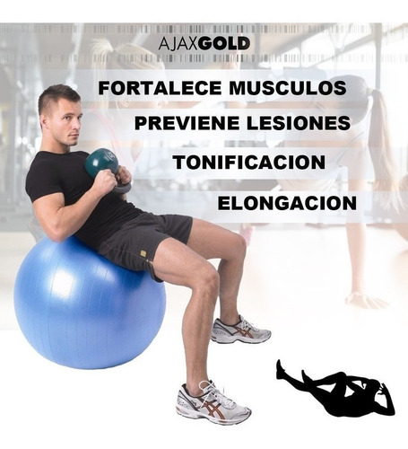 Imagen 5 de 6 de Pelota Yoga Esferodinamia 55 Cm Gym Pilates Ball Mir Fitness