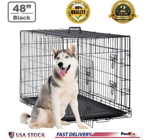 48 Extra Large Dog Crate Kennel Folding Pet Cage Kennel Nnk