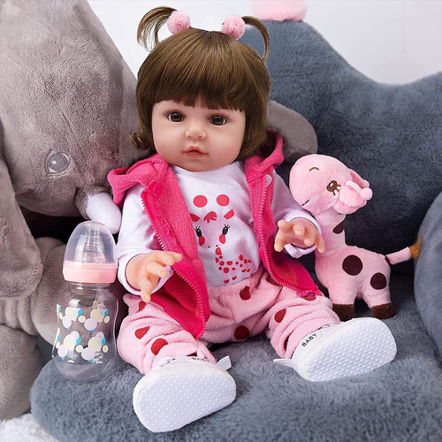Muñeca Reborn Bebé Silicona 47 Cm Cuerpo Algodón