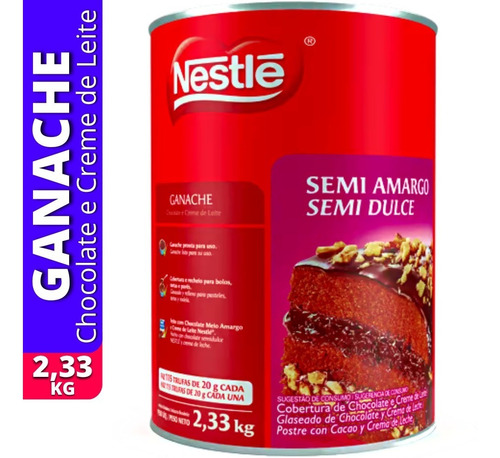 Ganache Nestlé Chocolate Meio Amargo E Creme De Leite 2,3kg